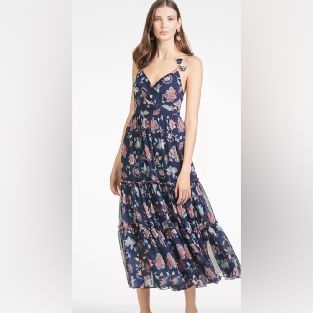 Sachin & Babi NEW NWT Blue Floral Dalia Midi Dress Size 2